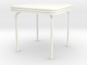 Dollhouse Miniature Table 'Beginner Basic' in White Processed Versatile Plastic: 1:24