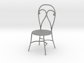 Dollhouse Miniature Chair 'Finer Fare' in Gray PA12: 1:12
