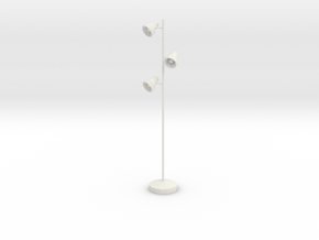 Miniature Floor Triple Lamp 'Office Days' in White Premium Versatile Plastic: 1:12