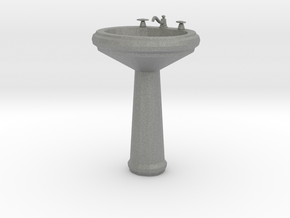 Dollhouse Miniature Pedestal Sink 'Finer Fare' in Gray PA12: 1:24