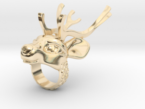 Deer Ring (all sizes) in 14K Yellow Gold: 5 / 49