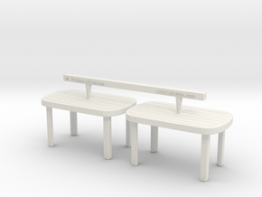 Plastic Table 01. 1:48 Scale in White Natural Versatile Plastic