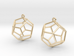 Dodecahedron Earrings in 14K Yellow Gold