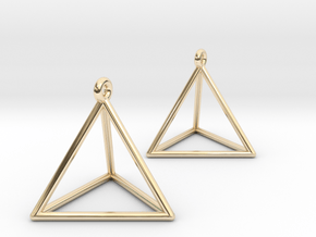 Tetrahedron Earrings in 14K Yellow Gold