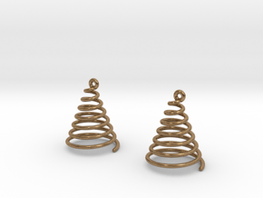 Spiral Earrings in Natural Brass