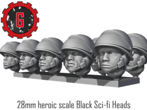 28mm Heroic Scale black Scifi helmet in Tan Fine Detail Plastic: Small
