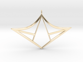 Curved Edged Flying Diamond in 14k Gold Plated Brass