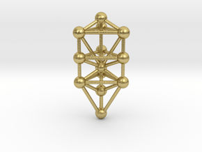Small Triangular Tree of Life Pendant (no bail) in Natural Brass