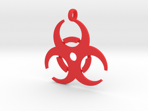 Biohazard necklace charm (simple) in Red Processed Versatile Plastic