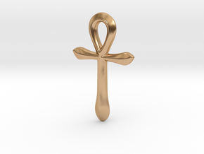 Ankh pendant, simple (Au, Ag, Pt, Bronze, Brass) in Polished Bronze: Extra Small