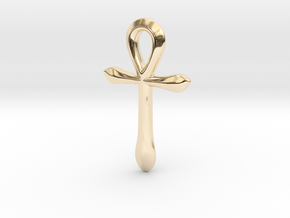 Ankh pendant, simple (Au, Ag, Pt, Bronze, Brass) in 14k Gold Plated Brass: Small