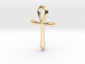 Ankh pendant, simple (Au, Ag, Pt, Bronze, Brass) in 14K Yellow Gold: Large