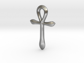 Ankh pendant, simple (Au, Ag, Pt, Bronze, Brass) in Natural Silver: Large
