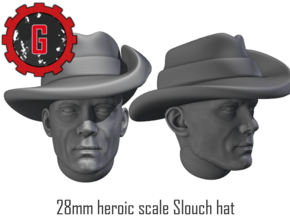 28mm Heroic Scale Slouch hat in Tan Fine Detail Plastic: Small