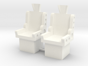 Lost in Space J2 Moebius Control Seats (2) in White Processed Versatile Plastic