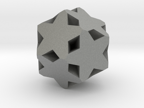 Ditrigonal Dodecadodecahedron - 1 Inch in Gray PA12
