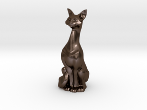 Cat Sculpt in Polished Bronze Steel