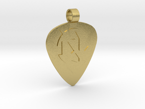 NiTride Standard Guitar Pick Pendant in Natural Brass