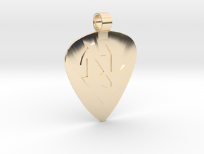 NiTride Standard Guitar Pick Pendant in 14K Yellow Gold