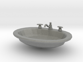 Dollhouse Miniature Pedestal Sink 'Finer Fare' in Gray PA12: 1:48 - O