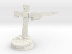 Base Round 28mm With Cross in White Natural Versatile Plastic