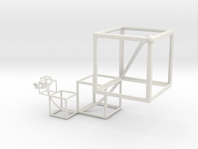 3D Golden Mean Spiral Cubes - Flipped  in White Natural Versatile Plastic