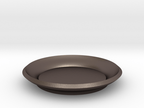 Mini plant saucer in Polished Bronzed-Silver Steel