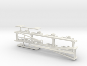 1/64th Quad axle pup trailer frame w options in White Natural Versatile Plastic