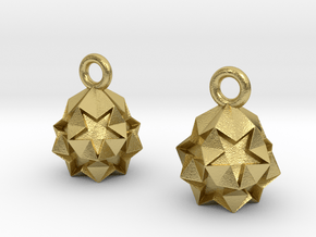 Star Crystal Earring in Natural Brass