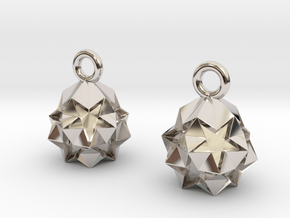 Star Crystal Earring in Rhodium Plated Brass