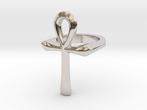Ankh ring (all sizes) in Rhodium Plated Brass: 3.5 / 45.25