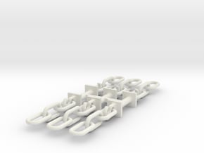 Train Coupling Hooks G-scale 6 pack in White Natural Versatile Plastic