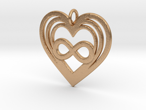 Triple Heart Infinity - Polyamory in Natural Bronze