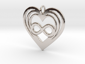 Triple Heart Infinity - Polyamory in Rhodium Plated Brass