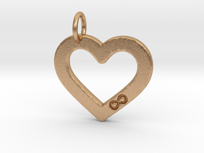 Open Heart with Infinity Symbol - Polyamory in Natural Bronze
