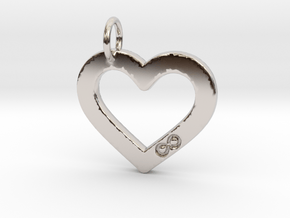 Open Heart with Infinity Symbol - Polyamory in Rhodium Plated Brass