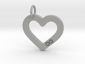 Open Heart with Infinity Symbol - Polyamory in Aluminum