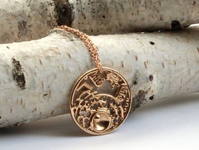 Animal Cell Pendant - Science Jewelry in Polished Bronze
