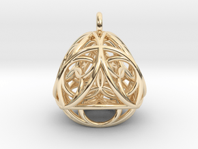 fire double pendant in 14k Gold Plated Brass