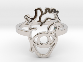 Hearteye Ring  in Rhodium Plated Brass
