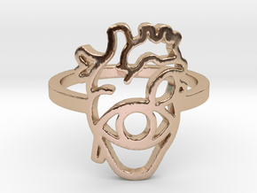 Hearteye Ring  in 14k Rose Gold Plated Brass
