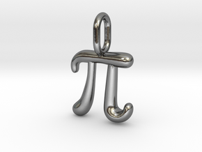 Pi Pendant - Math Jewelry in Polished Silver