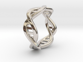 DNA ring (all sizes) in Rhodium Plated Brass: 7.5 / 55.5