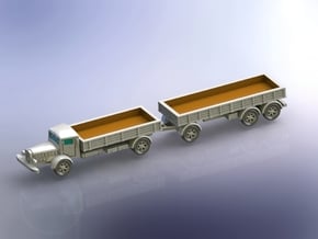 Mercedes L6500 Truck with Trailer 1/160 in Tan Fine Detail Plastic
