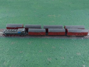 Mixed Freight Train Set 2 1/285 6mm in Tan Fine Detail Plastic