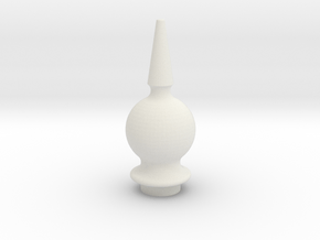 Finial Semaphore Solid Ball and Spike 1-19 scale in White Natural Versatile Plastic