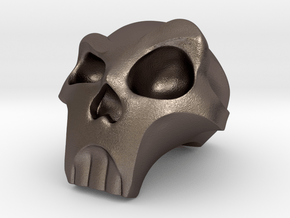 Stylized Skull in Polished Bronzed-Silver Steel