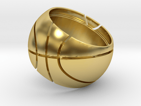 Basketball Ring 14.8 mm in Polished Brass