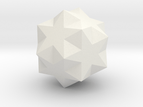 Small Ditrigonal Icosidodecahedron - 1 Inch in White Natural Versatile Plastic