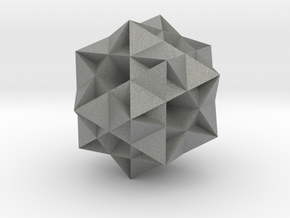 Great Ditrigonal Icosidodecahedron - 1 Inch in Gray PA12